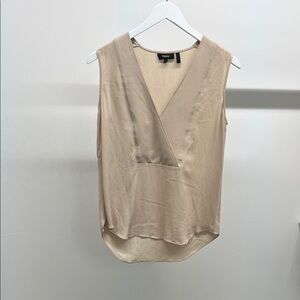 Theory 100% Silk Sleeveless V-Neck Blouse